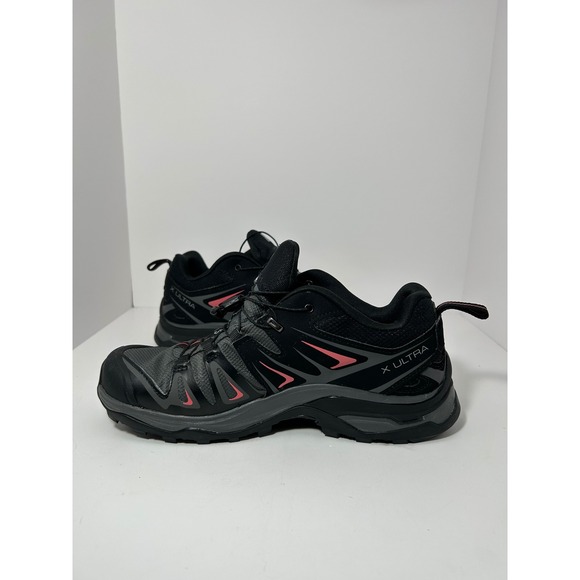 Salomon X Ultra Gore-Tex Hiking Shoes Black Grey Coral Womens 8 398685 - Picture 4 of 13